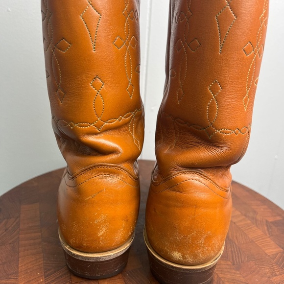 Vintage Justin Ostrich Exotic Brown Leather Western Cowboy Boots Size 9.5D - Picture 8 of 13